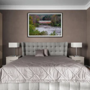 Scenic New England Covered Bridge in the Autumn Fine Art Print