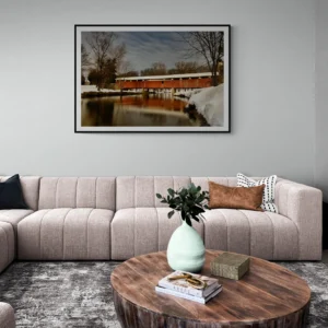 Scenic Pennsylvania Lehigh Valley Covered Bridge in the Winter