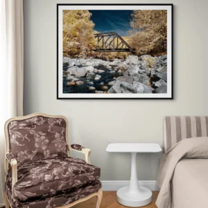 New England Train Trestle Color Infrared Photography Print